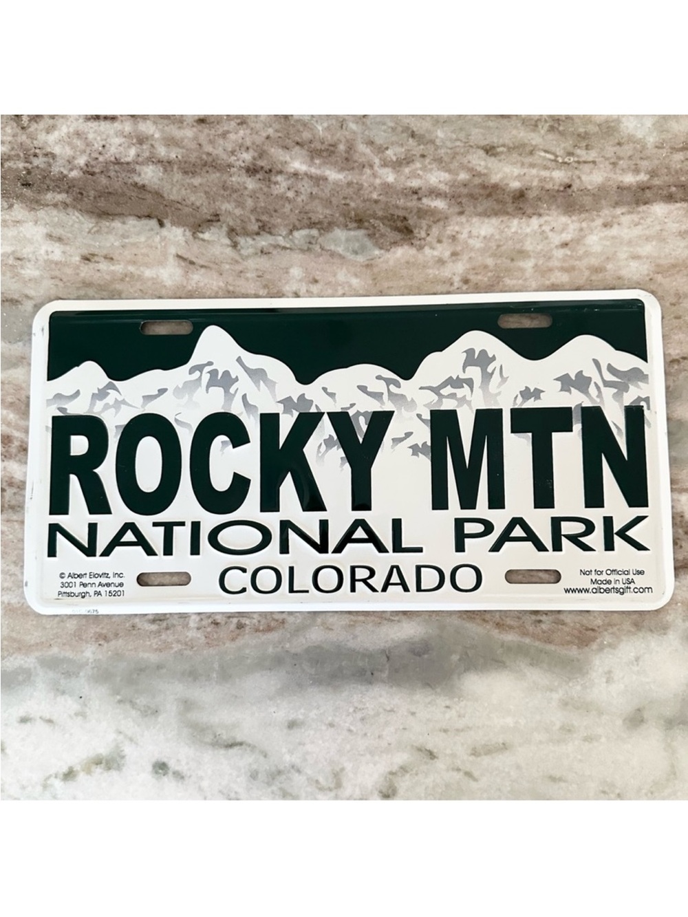 Rocky Mountain National Park Colorado License Plate Souvenir